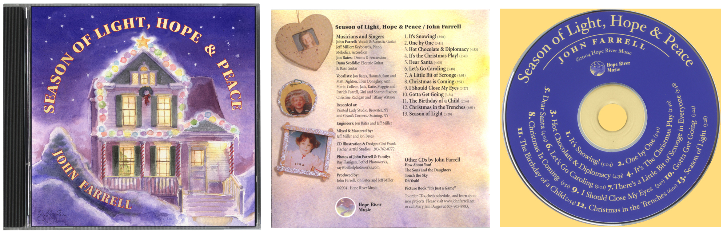 John Farrell's CD Season of Peace, Hope and Light CD packaging John Farrell's CD Season of Peace, Hope and Light CD packaging