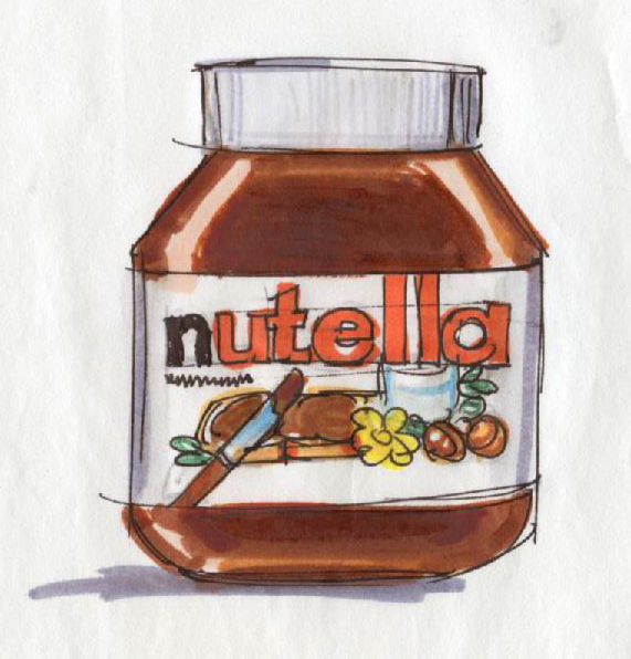 5-minute marker sketch of Nutella jar 5-minute marker sketch of Nutella jar